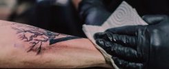 Tatuaje recién terminado y algo enrojecido por el tacto de la aguja.